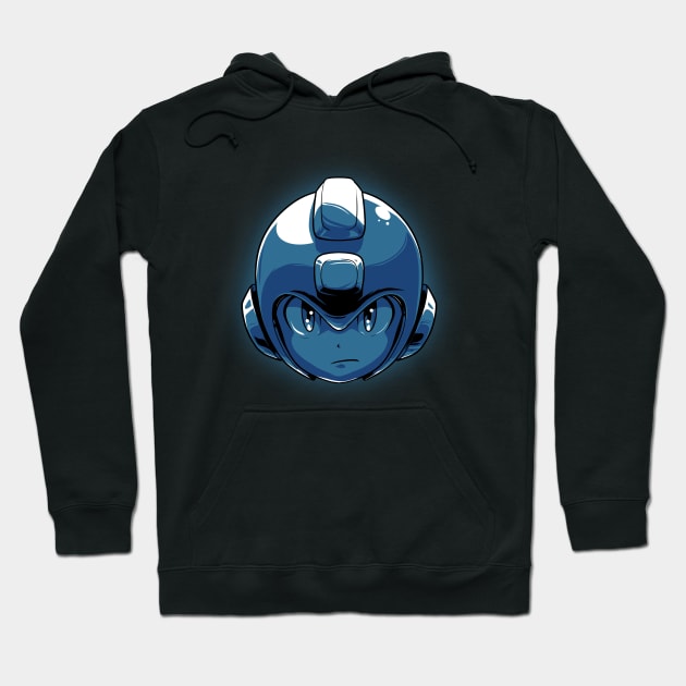 Megaman Head Hoodie by felipebatista